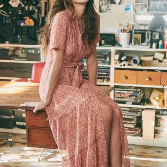 Sezane - Dauphine Dress Floral Terre - Size 40 - Picture 3 of 15